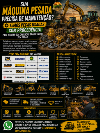 pecas-usadas-para-maquinas-pesadas-escavadeiras-pas-carregadeiras-motoniveladoras-e-tratores-de-esteira-rondonia-big-0